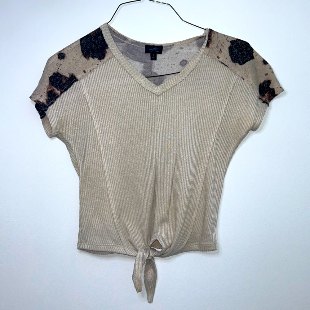 Cow Print Cropped T